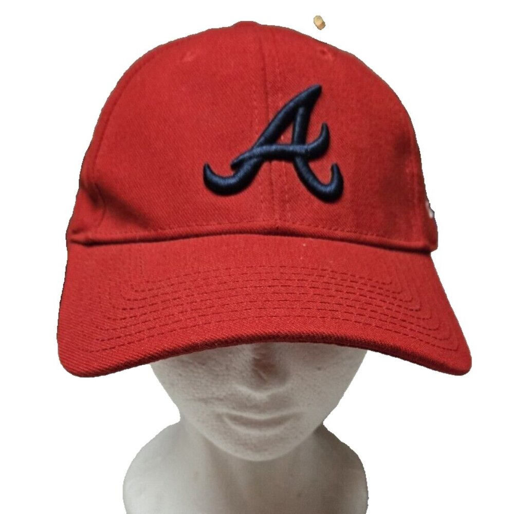 New Era MLB Atlanta Braves Hook & Loop Closure Adjustable Hat OSFM Red Baseball